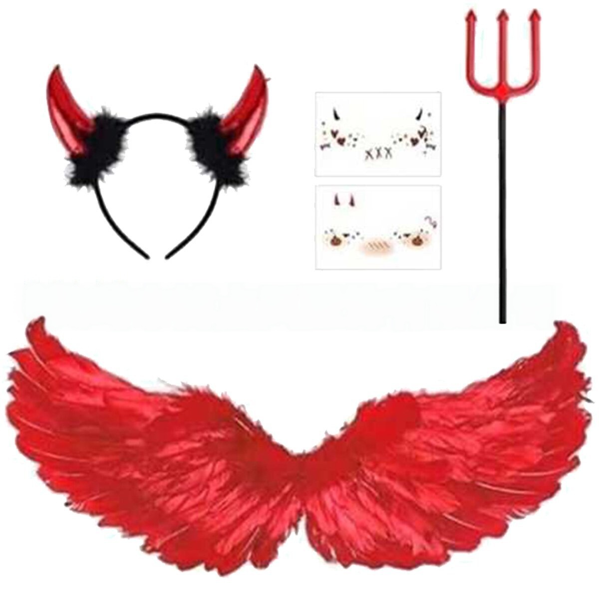 Halloween Cosplay Red Devil He - огляд і ціна Women'S Red Accessories