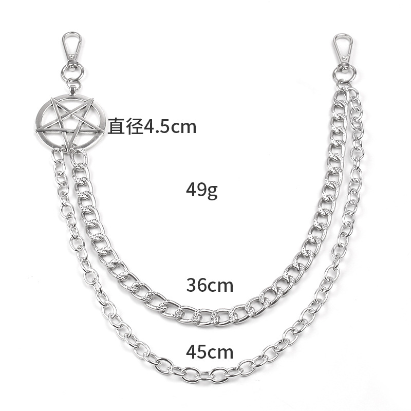 Punk Metal Chain Pentagram Key - огляд і ціна Women'S Emo Accessories